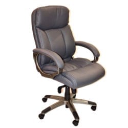 Find new grey leather hi-back office chair at outlet prices at Office Furniture Outlet