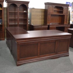 Find new traditional mahogany l-shape desk at outlet prices at Office Furniture Outlet