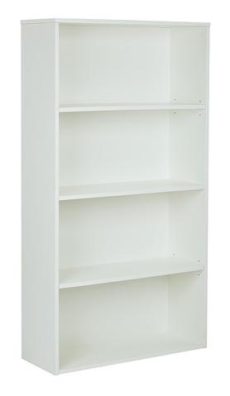 Find Pro-Line II PRD3260-WH Prado 60" 4-Shelf Bookcase with 3/4" Shelves and 2 Adjustable/ 2 Fixed Shelves in White near me at OFO Orlando