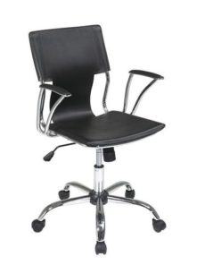 Find Office Star Ave Six DOR26-BK Dorado Office Chair with Fixed Padded Arms and Chrome Finish in Black near me at OFO Orlando