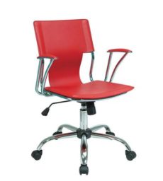 Find Office Star Ave Six DOR26-RD Dorado Office Chair with Fixed Padded Arms and Chrome Finish in Red near me at OFO Orlando