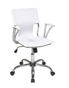 Find Office Star Ave Six DOR26-WH Dorado Office Chair with Fixed Padded Arms and Chrome Finish in White near me at OFO Orlando
