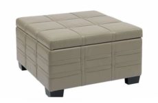 Find Office Star Ave Six DTR3030S-CMBD Detour Strap Ottoman with Tray in Cream Eco Leather near me at OFO Orlando