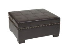 Find Office Star Ave Six DTR3630-EBD Detour Storage Ottoman with Tray in Espresso Eco Leather near me at OFO Orlando