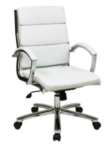Find Office Star Work Smart FL5388C-U11 Mid Back Executive White Faux Leather Chair near me at OFO Orlando