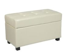 Find Office Star OSP Designs MET804CM Cream Faux Leather Storage Ottoman near me at OFO Orlando
