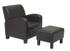 Find Office Star OSP Designs MET807 Espresso Faux Leather Club Chair with Ottoman near me at OFO Orlando
