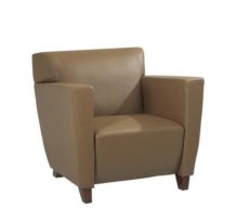 Find Office Star OSP Furniture SL8871 Taupe Leather Club Chair with Cherry Finish. Shipped Assembled with Legs Unmounted. Rated for 300 lbs. of distributed weight. near me at OFO Orlando