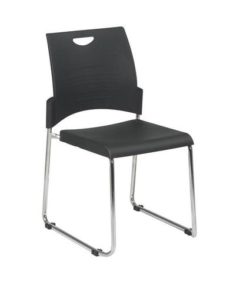 Find Office Star Work Smart STC8302C28-3 Straight Leg Stack Chair with Plastic Seat and Back. Black. 28 Pack. Ships with Dolly. near me at OFO Orlando