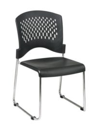 Find Office Star Work Smart STC865C2-3 Sled Base Stack Chair with Plastic Seat and Back. 2-Pack near me at OFO Orlando