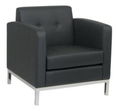 Find Office Star Ave Six WST51A-B18 Wall Street Arm Chair in Black Faux Leather near me at OFO Orlando