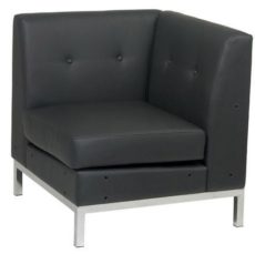 Find Office Star Ave Six WST51C-B18 Wall Street Corner Chair in Black Faux Leather near me at OFO Orlando