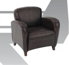 Find Office Star OSP Furniture SL2371EC9 Mocha Eco Leather Club Chair with Cherry Finish Legs. Rated for 300 lbs of distributed weight. Shipped Semi K/D. near me at OFO Orlando