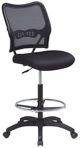Find Office Star Space Seating 13-37N20D Deluxe AirGrid® Back Drafting Chair with Black Mesh Seat and Adjustable Footring and Nylon Base near me at OFO Orlando