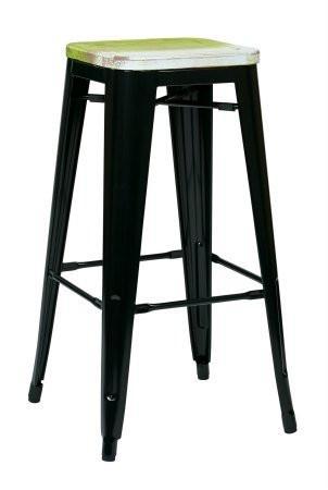 Find Bristow 30" Antique Metal Barstool with Vintage Wood Seat
