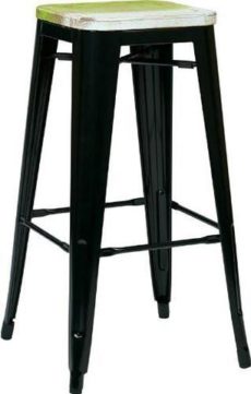Find OSP Designs BRW31303A4-C307 Bristow 30" Antique Metal Barstool with Vintage Wood Seat
