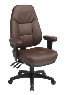 Find Office Star Work Smart EC4300-EC4 Professional Dual Function Ergonomic High Back Leather Chair with Adjustable Padded Arms near me at OFO Orlando
