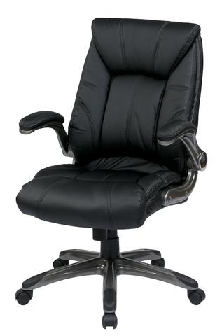 Find Work Smart FLH24987-U6 Faux Leather Mid Back Managers Chair with Padded Flip Arms near me at OFO Orlando