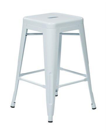 Find Work Smart / OSP Designs PTR3024A2-11 24" Steel Backless Barstool (2-Pack) (White) near me at OFO Orlando