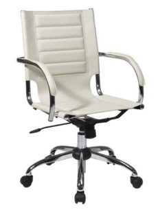 Find Office Star Ave Six TND941A-CRM Trinidad Office Chair With Fixed Padded Arms and Chrome Finish in Cream near me at OFO Orlando