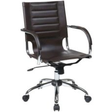 Find Office Star Ave Six TND941A-ES Trinidad Office Chair With Fixed Padded Arms and Chrome Finish in Espresso near me at OFO Orlando