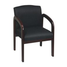 Find Office Star Work Smart WD383-363 Mahogany Finish Wood Visitor Chair with Black Triangle Colored Fabric near me at OFO Orlando