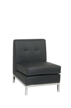 Find Office Star Ave Six WST51N-B18 Wall Street Armless Chair in Black Faux Leather near me at OFO Orlando