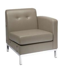 Find Office Star Ave Six WST51RF-U22 Wall Street Arm Chair RAF in Smoke Faux Leather near me at OFO Orlando