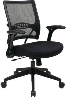 Find Office Star Space Seating 67-37N1G5 2-to-1 Synchro Tilt Professional AirGrid® Back and Mesh Seat Managers Chair with Flip Arms and Angled Gunmetal Coated Base near me at OFO Orlando