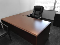 Office Liquidation Pre-Own L-Shaped Mahogany Desk