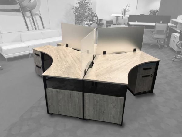 Find used single 120 degree desks at Office Liquidation