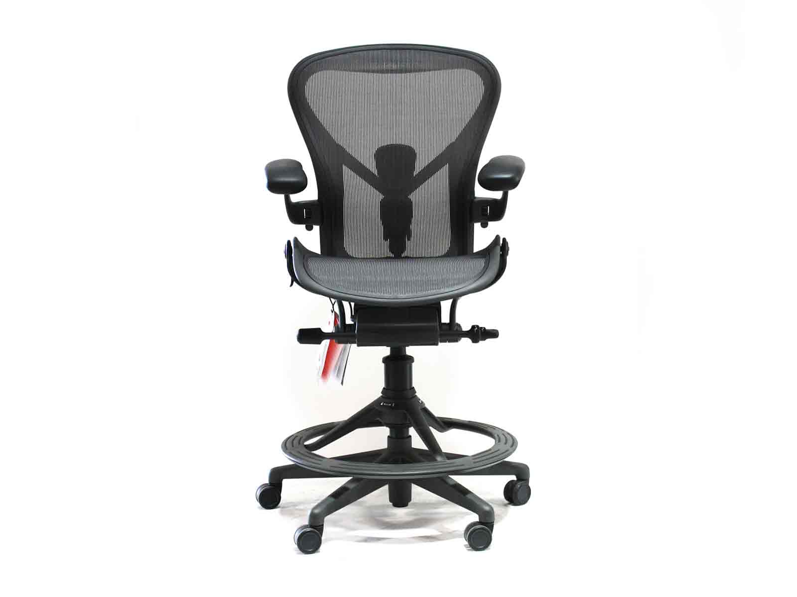New Gray Herman Miller Aeron Stool Office Orlando at Office Outlet
