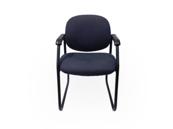 Office Furniture Outlet Preowned Dark Blue Side/Guest Chair With black Metal Base