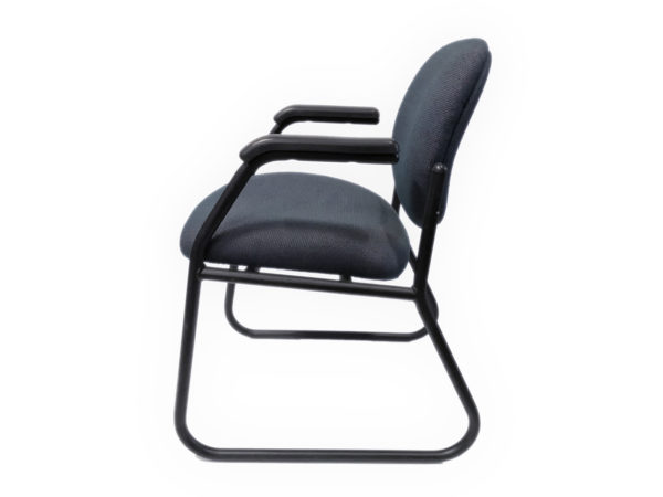 Dark Blue Side/Guest Chair With black Metal Base in Blue at Office Furniture Outlet