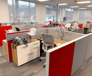 Office room of cubicle work stations provided by OFO Orlando, FL