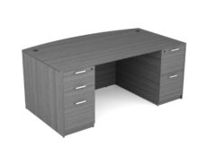 Find used KUL 3641x71 bow desk w/ 1bbf and 1ff ped (gry)s at Office Furniture Outlet
