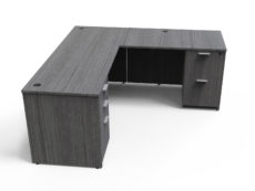Find used KUL 66x72l desk w/ 1bbf and 1ff ped (gry)s at Office Furniture Outlet