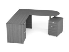 Find used KUL 71x72 d-top l-shape desk w1 ff and 1 mobile ped bf (gry)s at Office Furniture Outlet