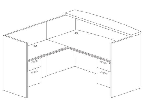 Office Furniture Outlet New 71x72 L-Shape Reception Desk (Left)