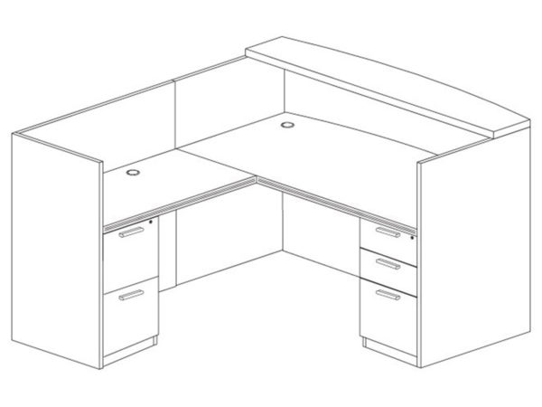 Office Furniture Outlet New 71x72 L-Shape Reception Desk (Left)