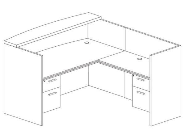 Office Furniture Outlet New 71x72 L-Shape Reception Desk (Right)