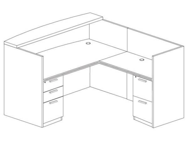Office Furniture Outlet New 71x72 L-Shape Reception Desk (Right)