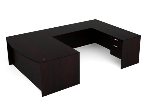 Find used KUL 71x108 bow front u-shape desk w 2bf ped (esp)s at Office Furniture Outlet