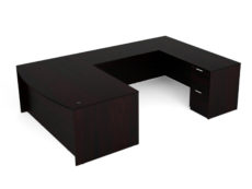 Find used KUL 71x108 bow front u-shape desk w 1bbf and 1ff ped (esp)s at Office Furniture Outlet