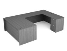 Find used KUL 71x108 u-shape desk w/ 1bbf and 1ff ped (gry)s at Office Furniture Outlet