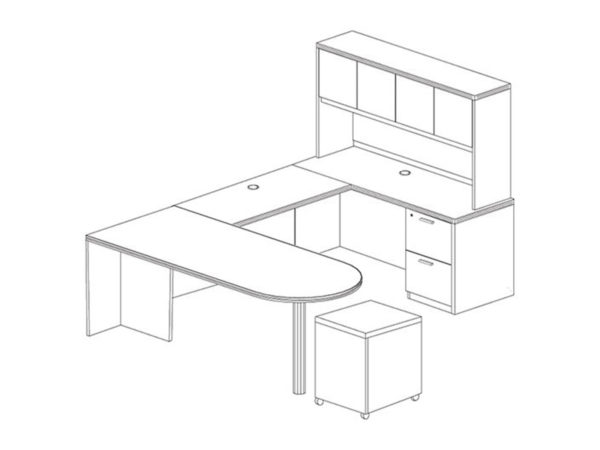 Office Furniture Outlet New 71x102 D-Top U-Shape Desk + Hutch (Wood)