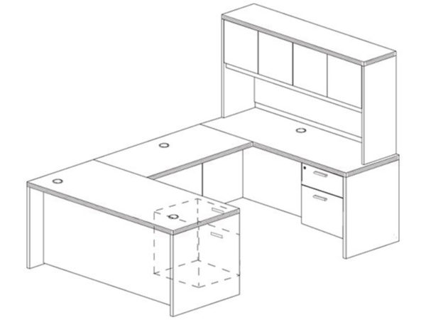 Office Furniture Outlet New 71x108 U-Shape Desk + Hutch (Wood)