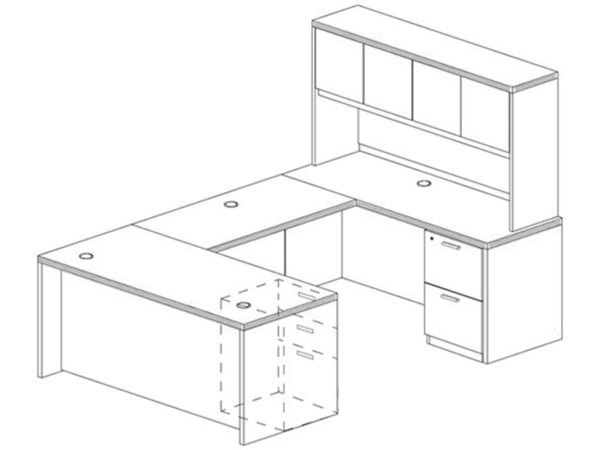 Office Furniture Outlet New 71x108 U-Shape Desk + Hutch (Wood)